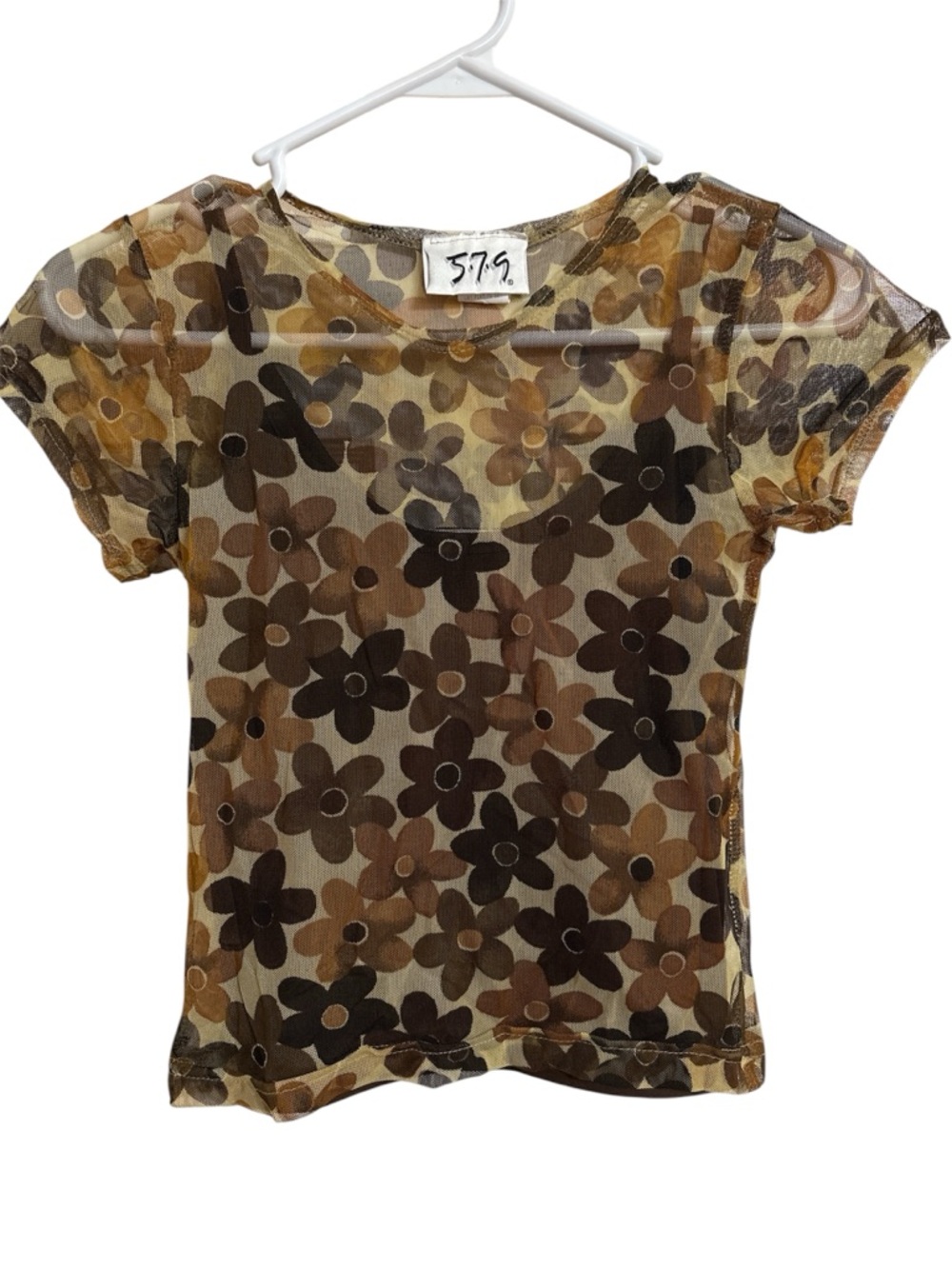 2-piece Sheer Floral Mesh Top in w/Tank Top by 579